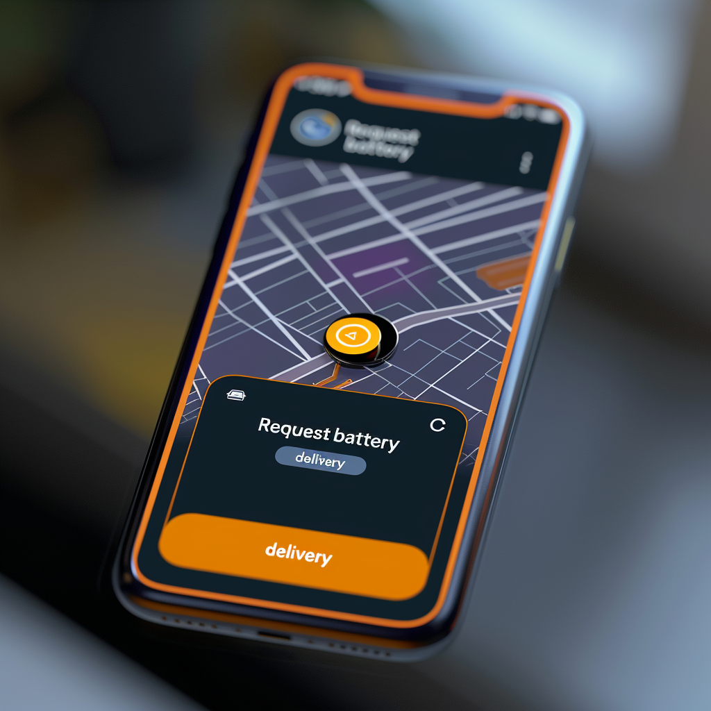 Ohm battery delivery request on smartphone